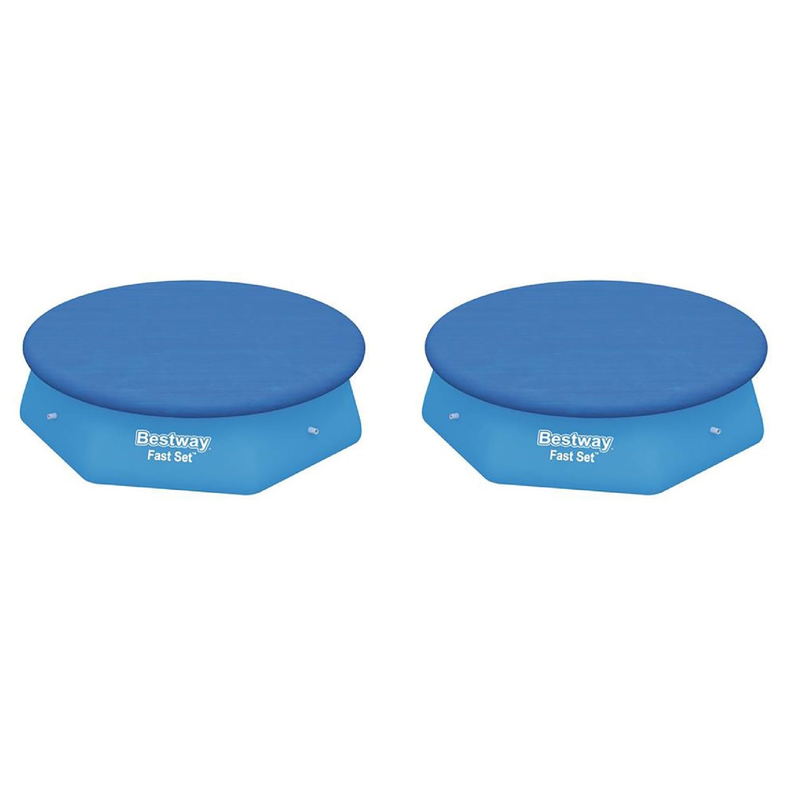 Bestway Flowclear Fast Set 8' Swimming Pool Cover for Above Ground Pools, 2 Pack - VMInnovations