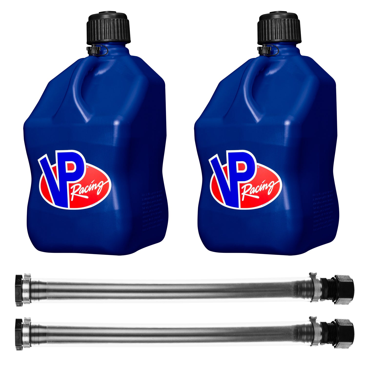 VP Racing Fuels 14 In Container Hose (2 Pack) & 5 Gallon Fuel Jug, Blue (2 Pack)