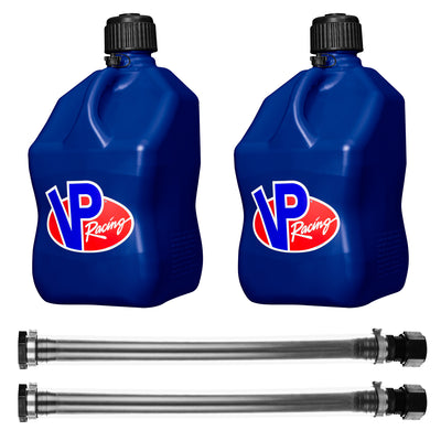 VP Racing Fuels 14 In Container Hose (2 Pack) & 5 Gallon Fuel Jug, Blue (2 Pack)
