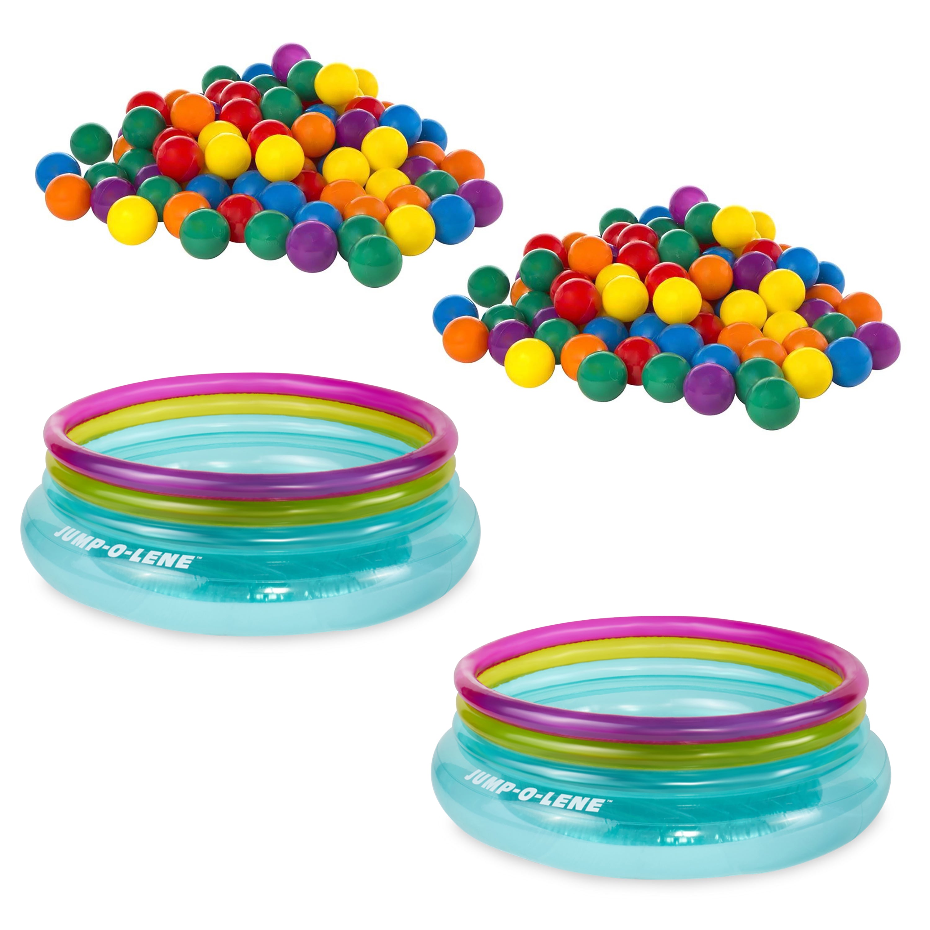 100-Pack Small Plastic Ballz (2 Pack) Bundled w/ Inflatable Bouncer (2 Pack)