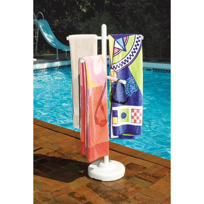 Hydrotools Indoor Outdoor Swimming Pool Weighted Poolside Towel Rack (2 Pack) - VMInnovations