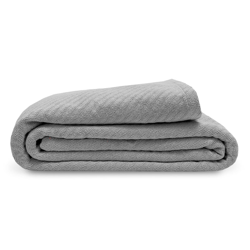 Elite Home 108 x 90 Inch 100 Percent Cotton Throw Blanket, King, Oyster (2 Pack)