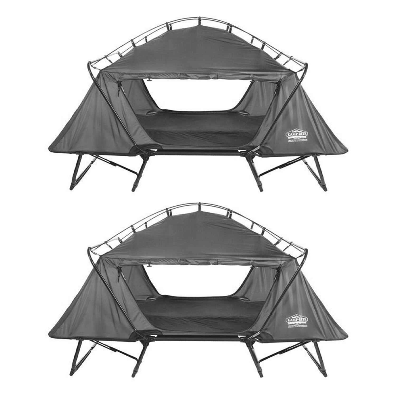 Kamp-Rite Oversize Portable Cot, Chair, and Tent, Easy Setup, Gray (2 Pk) - VMInnovations