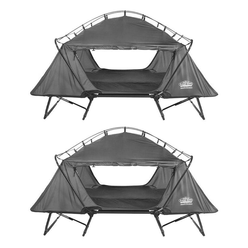 Kamp-Rite Oversize Portable Cot, Chair, and Tent, Easy Setup, Gray (2 Pk)