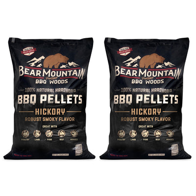 Bear Mountain BBQ All-Natural Hardwood Hickory Smoker Pellets, 40 Lb (2 Pack) - VMInnovations