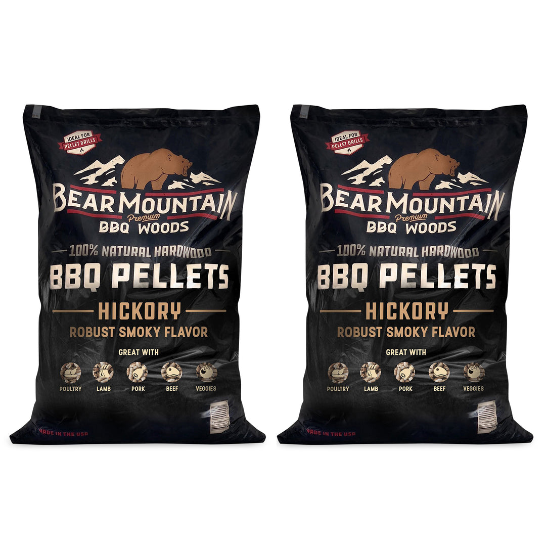 Bear Mountain BBQ All-Natural Hardwood Hickory Smoker Pellets, 20 Lb (2 Pack)