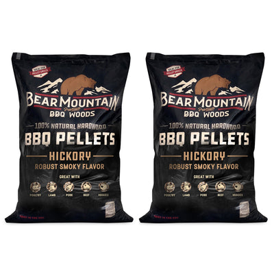 Bear Mountain BBQ All-Natural Hardwood Hickory Smoker Pellets, 20 Lb (2 Pack)