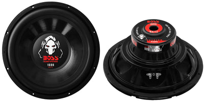 Boss Audio 12" 1600W Subwoofer (2 Pack) + Amplifier + Pair of Sub Box Enclosures
