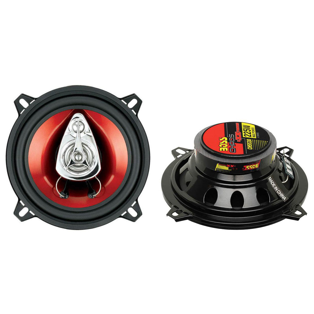 BOSS Audio 5.25" 3-Way 225W Car Audio Coaxial Speakers Stereo Red (4 Pair) - VMInnovations