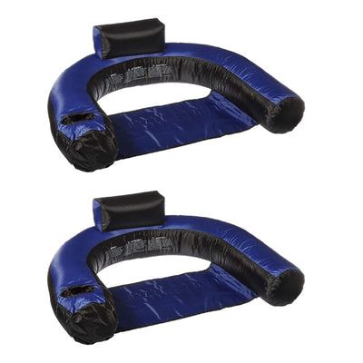 Swimline Inflatable Nylon Covered Swimming Pool U-Seat Chair Float (2 Pack) - VMInnovations