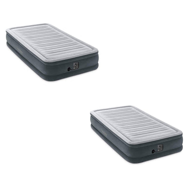 Intex Comfort Plush Dura Beam Plus Series Mid Rise Airbed w/ Pump, Twin (2 Pack)
