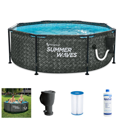 Summer Waves Active P2A00830A 8ft x 30in Above Ground Frame Swimming Pool Set - VMInnovations