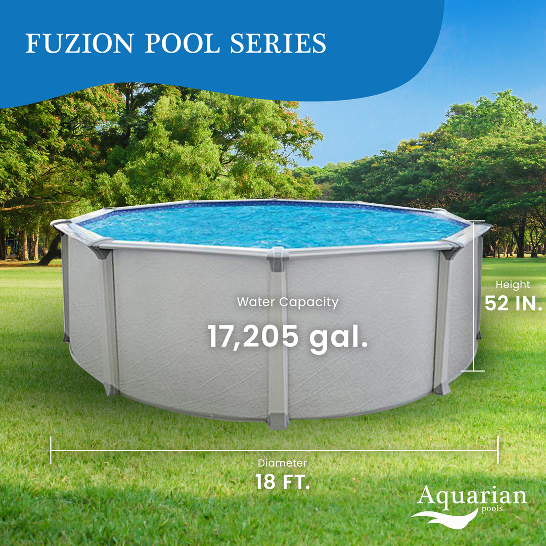 Aquarian Pools Fuzion Series Capri 18ftx52in Round Above Ground Pool (Open Box) - VMInnovations