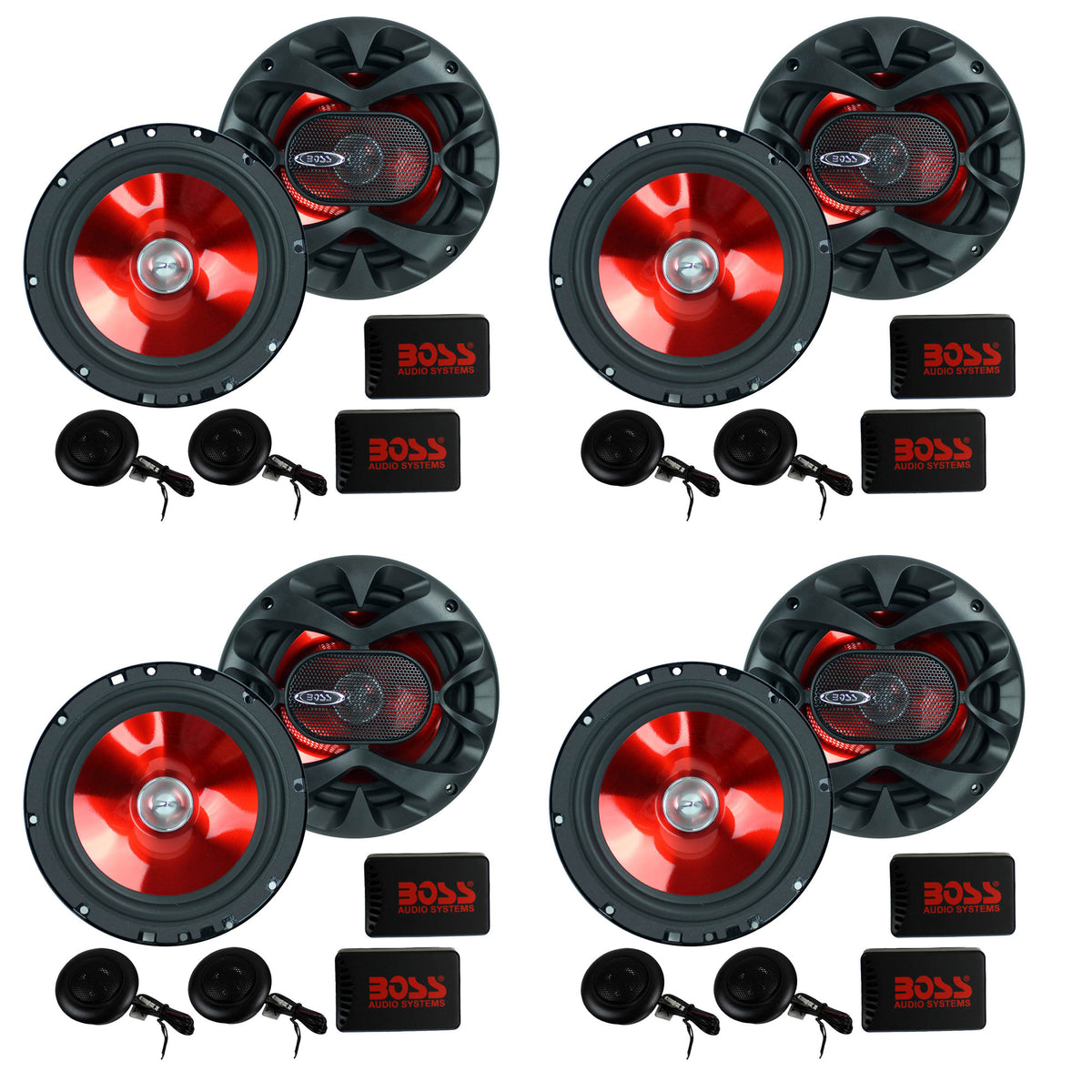 BOSS Audio 6.5" 350W Car 2 Way Component Car Audio Speakers System (4 Pair)