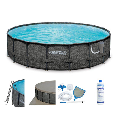 Summer Waves P4A01848B Elite 18ft x 48in Above Ground Frame Swimming Pool Set - VMInnovations