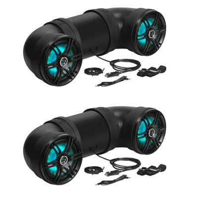 Soundstorm BTB8L 8 Inch 700W Bluetooth Amplified Marine UTV ATV Speaker (2 Pack)