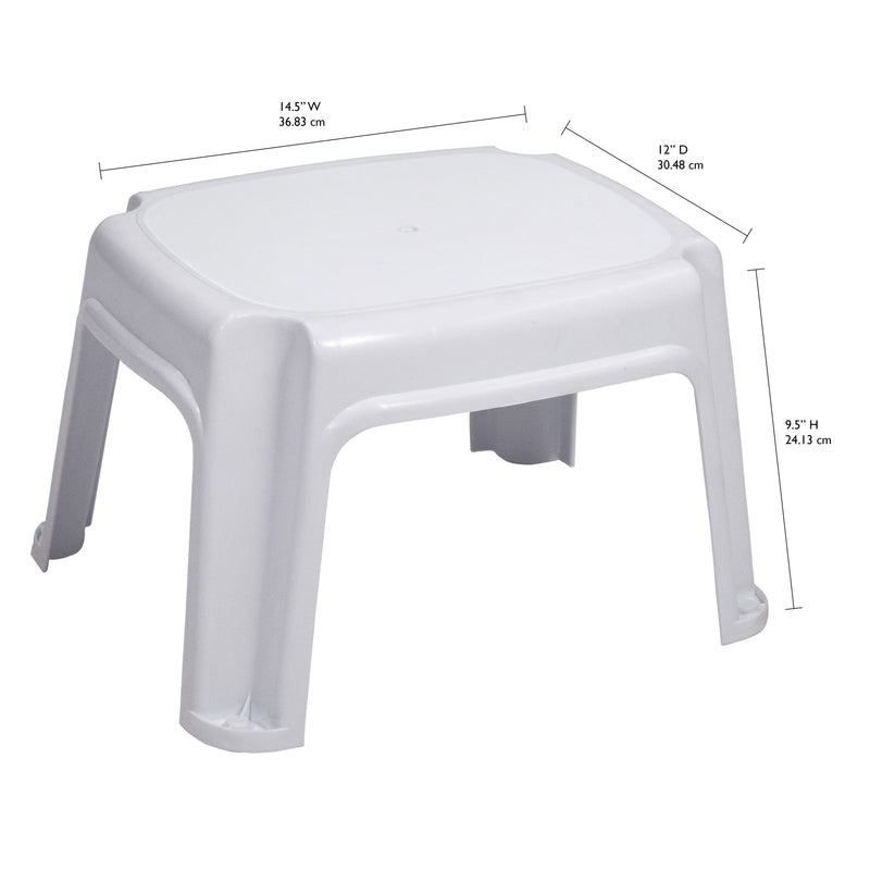 Gracious Living 9.5-Inch Plastic 1 Step Portable Home & Kitchen Stool, White