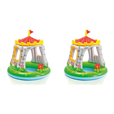 Intex 4ft x 48in Inflatable Royal Castle Baby Pool for Kids Age 1-3 (2 Pack) - VMInnovations