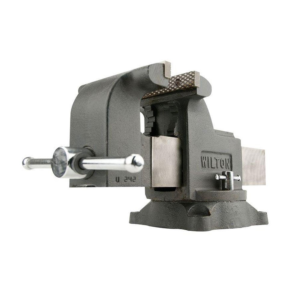 Wilton WS8 8 Inch Steel Swivel Base Work Bench Vise w/ 4 Pound Sledge Hammer
