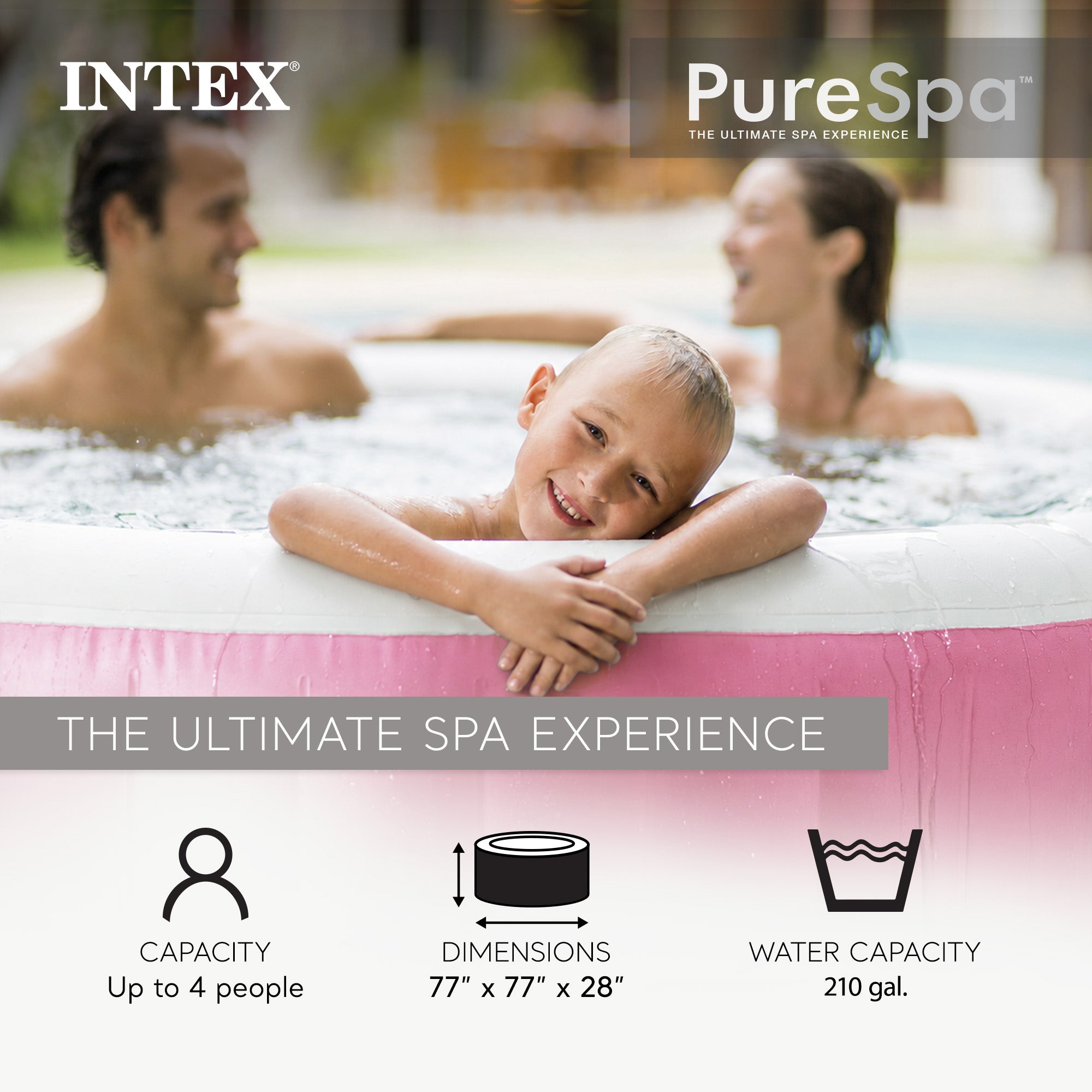 INTEX PureSpa Bubble Massage Spa Set with Energy Efficient Cover, 77" x 28" - VMInnovations