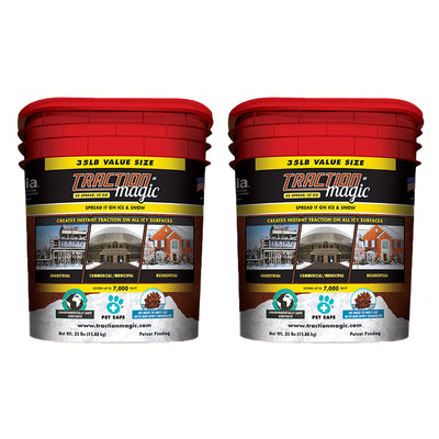 Traction Magic Quick Application All Natural Ice and Snow Melter, 35 Lb (2 Pack)
