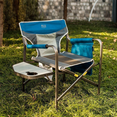 Timber Ridge Portable Folding Camping Directors Chair with Side Table (2 Pack)