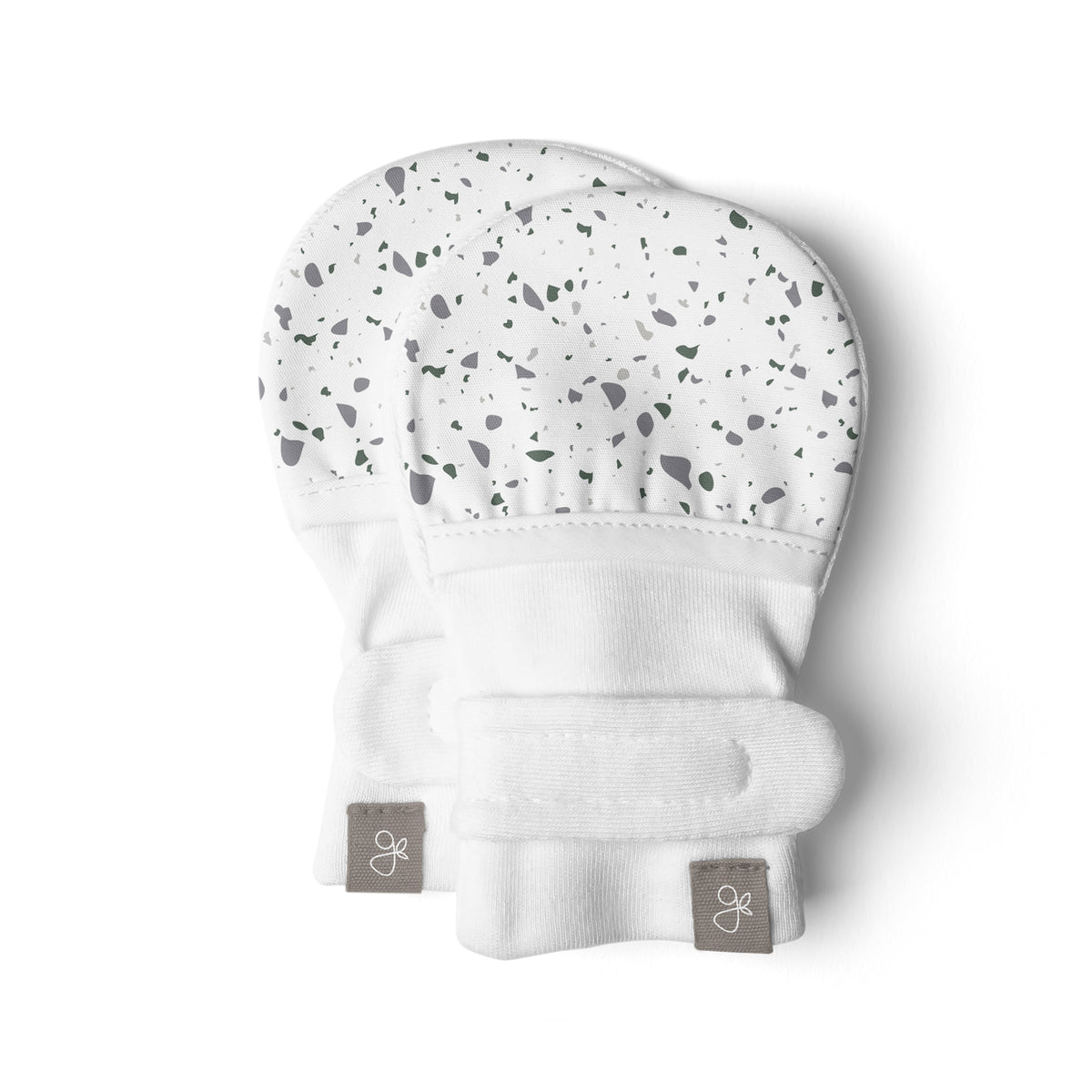 Goumikids Super Soft Organic Stay On No Scratch Baby Infant Mitts, 0-3M Terrazzo - VMInnovations