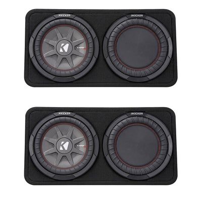 Kicker CompRT 800W Dual 10 Inch Slim 2 Ohm Loaded Sealed Subwoofer (2 Pack) - VMInnovations