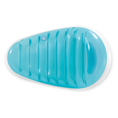 Intex Petal Floating Lounge Chair Pool Float Cupholder, Blue & White (Open Box) - VMInnovations