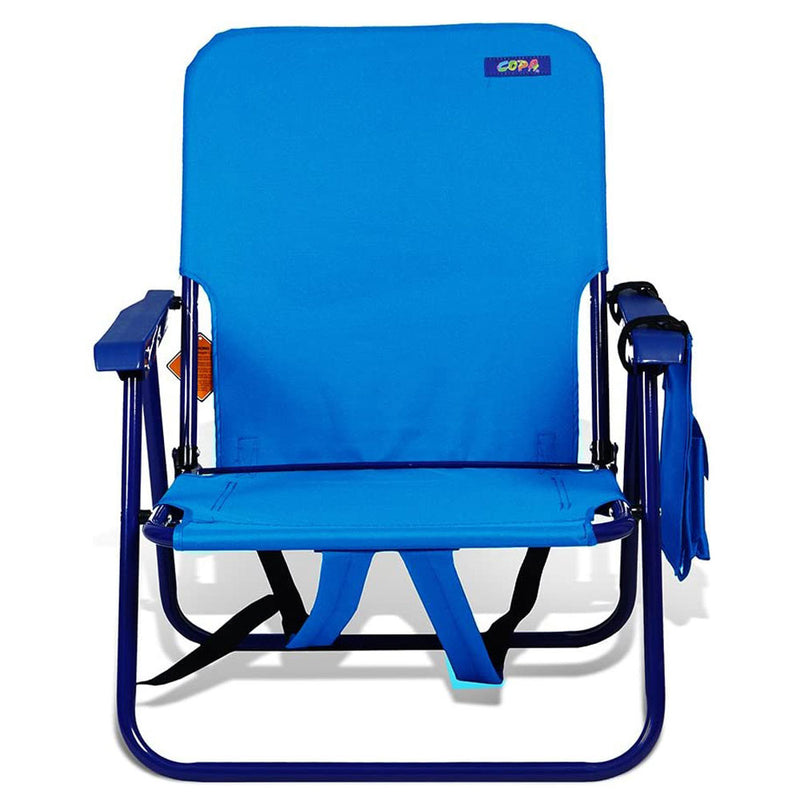 Copa Backpack Single Position Folding Aluminum Beach Lounge Chair, Turquoise