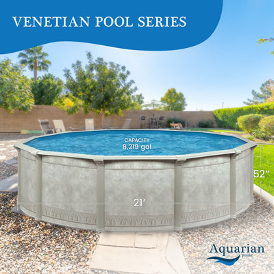 Aquarian Pools Khaki Venetian 21ft x 52in Outdoor Above Ground Pool (Open Box)