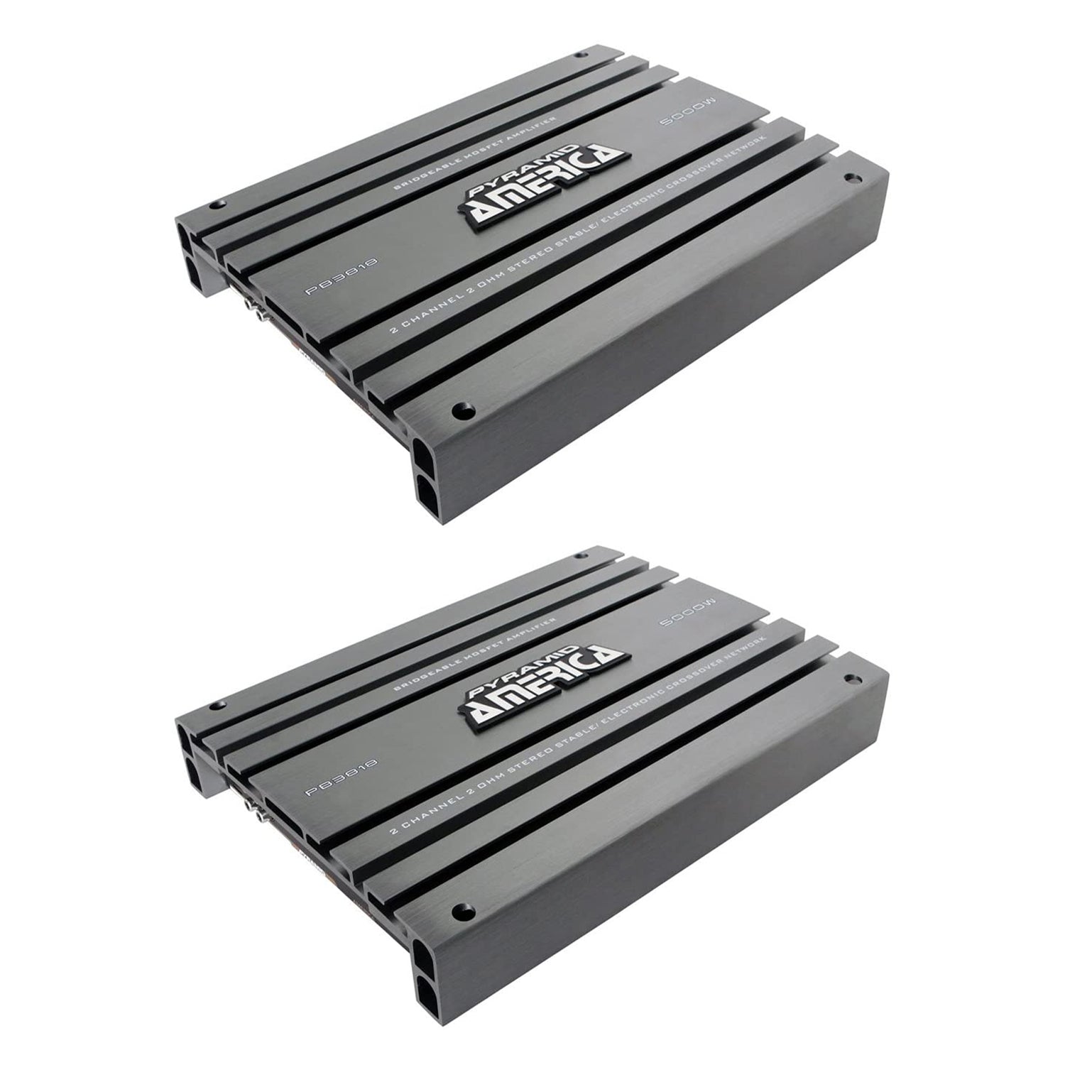 Pyramid PB3818 5000 Watt 2 Channel Bridgeable MOSFET Power Amplifier (2 Pack)