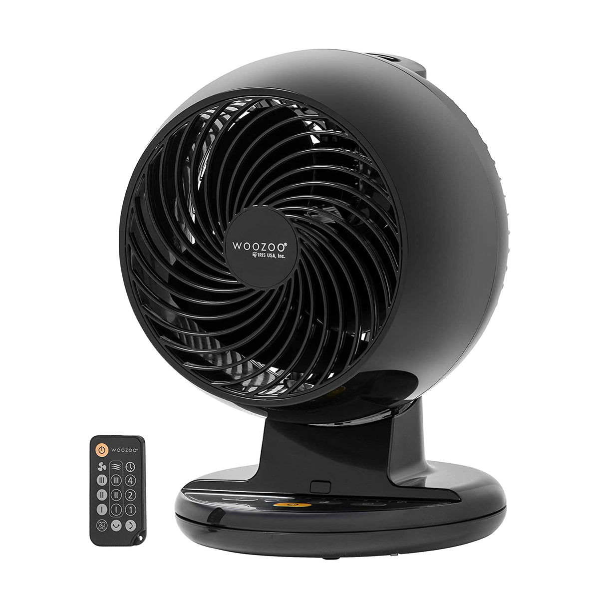 IRIS Remote Controlled Desktop Compact Small Oscillating Fan, Black (For Parts)