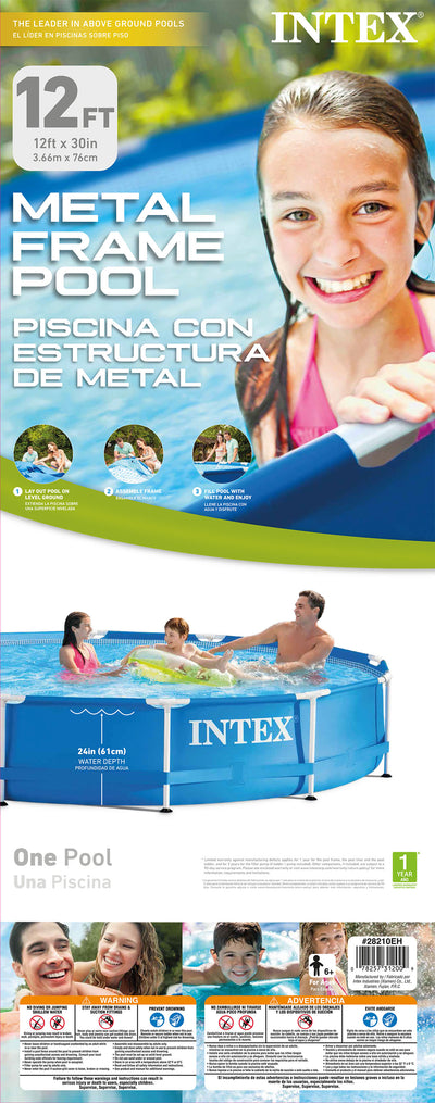 Intex 28210EH 12' x 30" Above Ground Frame Swimming Pool w/ Chlorine Tabs, 25 Lb - VMInnovations