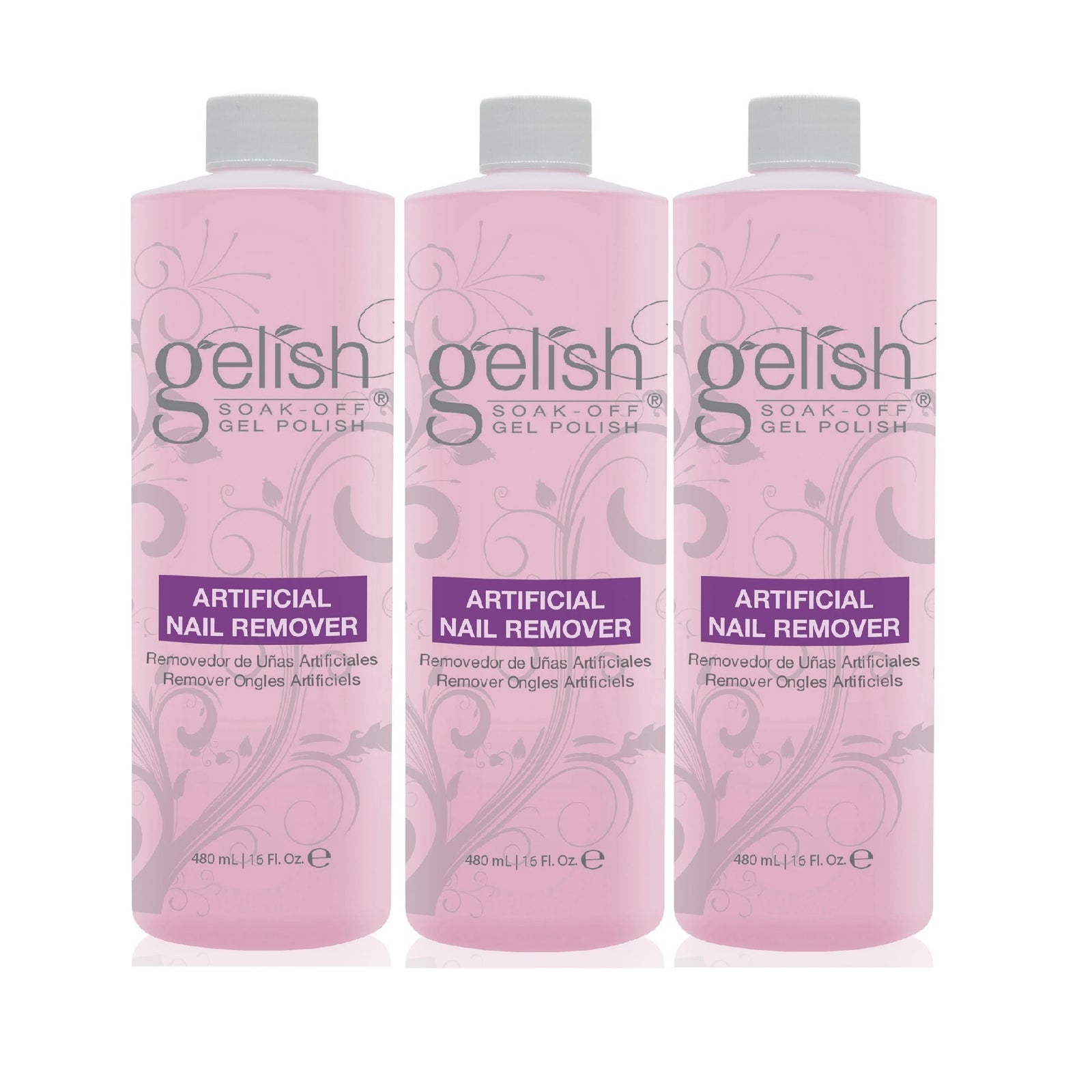 Gelish Artificial Refill Soak Off Gel Nail Polish Remover 16 Fluid Oz. (3 Pack) - VMInnovations