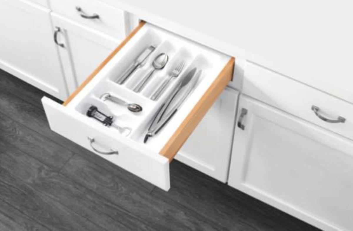 Rev-A-Shelf GCT-2W-52 Plastic Compartment Cutlery Tray Insert Organizer, White