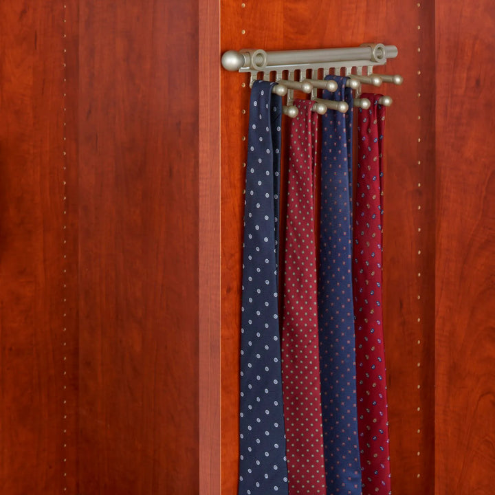 Rev-A-Shelf 14" Pull Out Tie/Scarf Closet Organizer Rack Satin Nickel, CRT-14-SN - VMInnovations