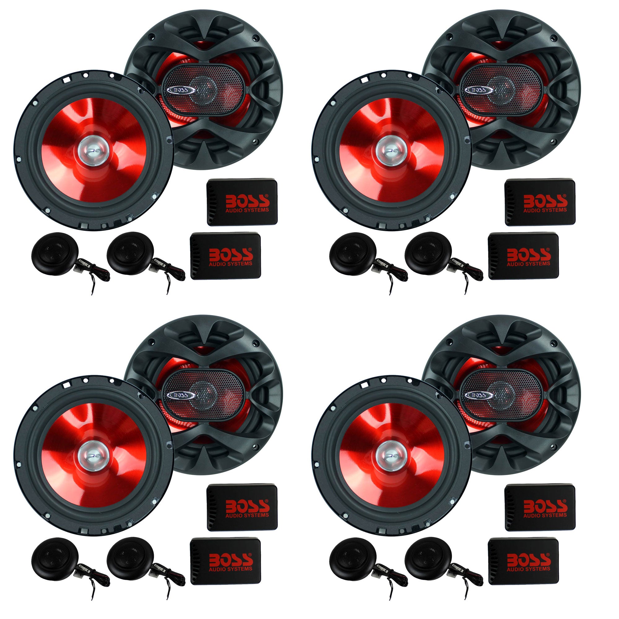 BOSS Audio 6.5" 350W Car 2 Way Component Car Audio Speakers System (4 Pair) - VMInnovations