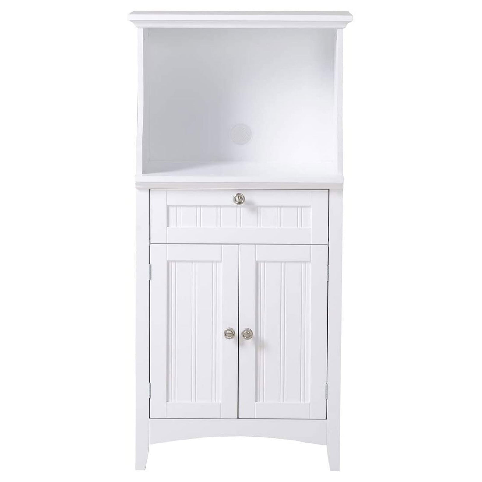 American Furniture Microwave Kitchen Utility Cart Stand Cabinet, White (Used) - VMInnovations
