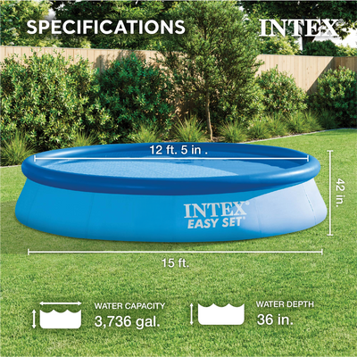 Intex 15'x42" Inflatable Above Ground Pool w/ Ladder & Pump (Open Box) (2 Pack)