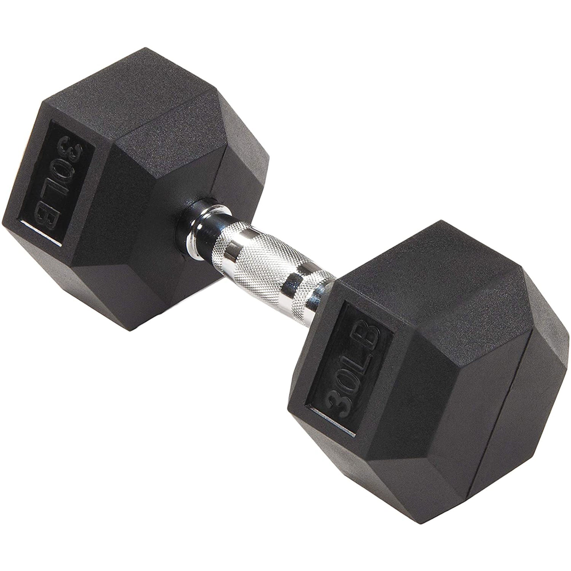 Sporzon Single Rubber Encased Hexagon Handheld Free Weight Dumbbell, 30lbs(Used) - VMInnovations