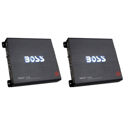 BOSS Audio R1600M Riot 1600W Mono Class A/B Car Amplifier w/ Remote (2 Pack)
