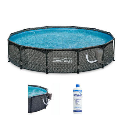 Summer Waves 12ft x 33in Outdoor Round Frame Above Ground Swimming Pool Set - VMInnovations