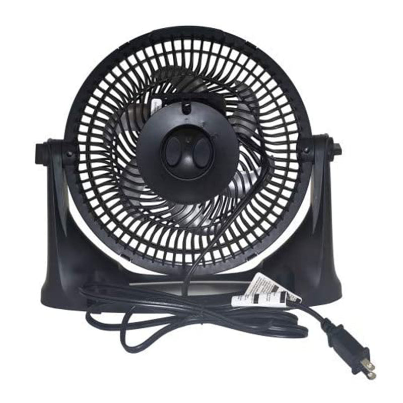 Comfort Zone 9 Inch 3 Speed Portable Turbo Power Air Cooling Floor Fan, Black