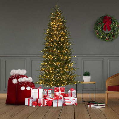 Haute Decor 7 Foot Pre Lit Asheville Slim Christmas Tree with White LED Lights (Refurbished)