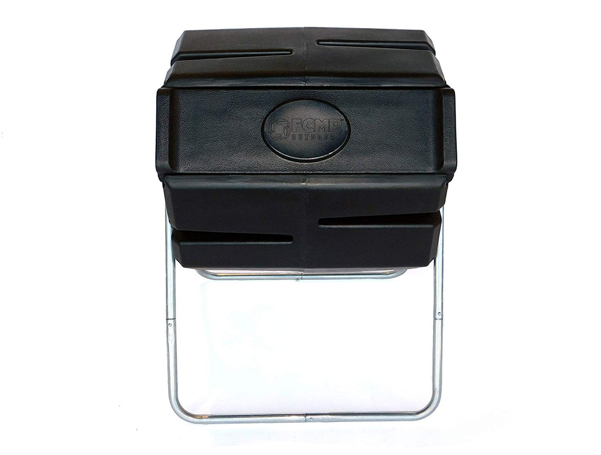 FCMP Outdoor 37 Gallon 1 Piece Tumbling Composter Bin for Soil (Open Box)