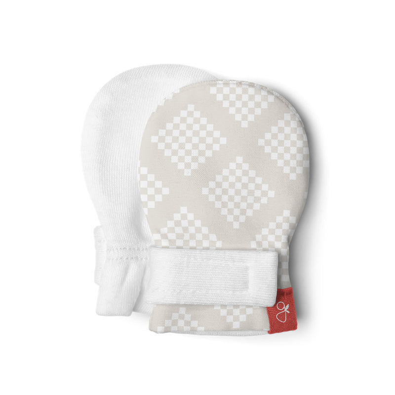 Goumikids Soft Organic No Scratch Baby Infant Hand Mittens, Preemie, Diamond Dot