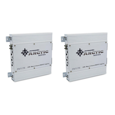 Pyramid PB717X 1000W 2 Channel Class AB Car Audio Mosfet Amplifier (2 Pack)