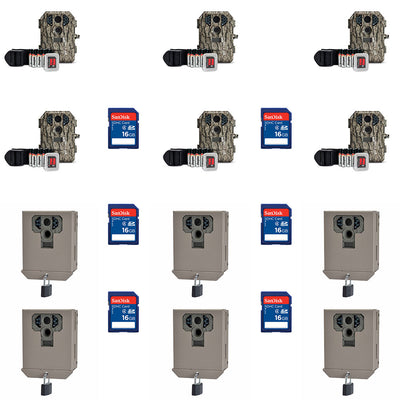Stealth Cam Game Trail Camera w/ SD Card & Camera Security Box (6 Pack)