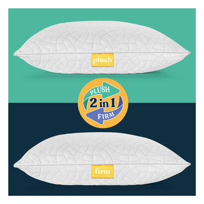 Early Bird Sleep UR Way Memory Foam Pillow, Dual Side For Firm or Plush Comfort - VMInnovations